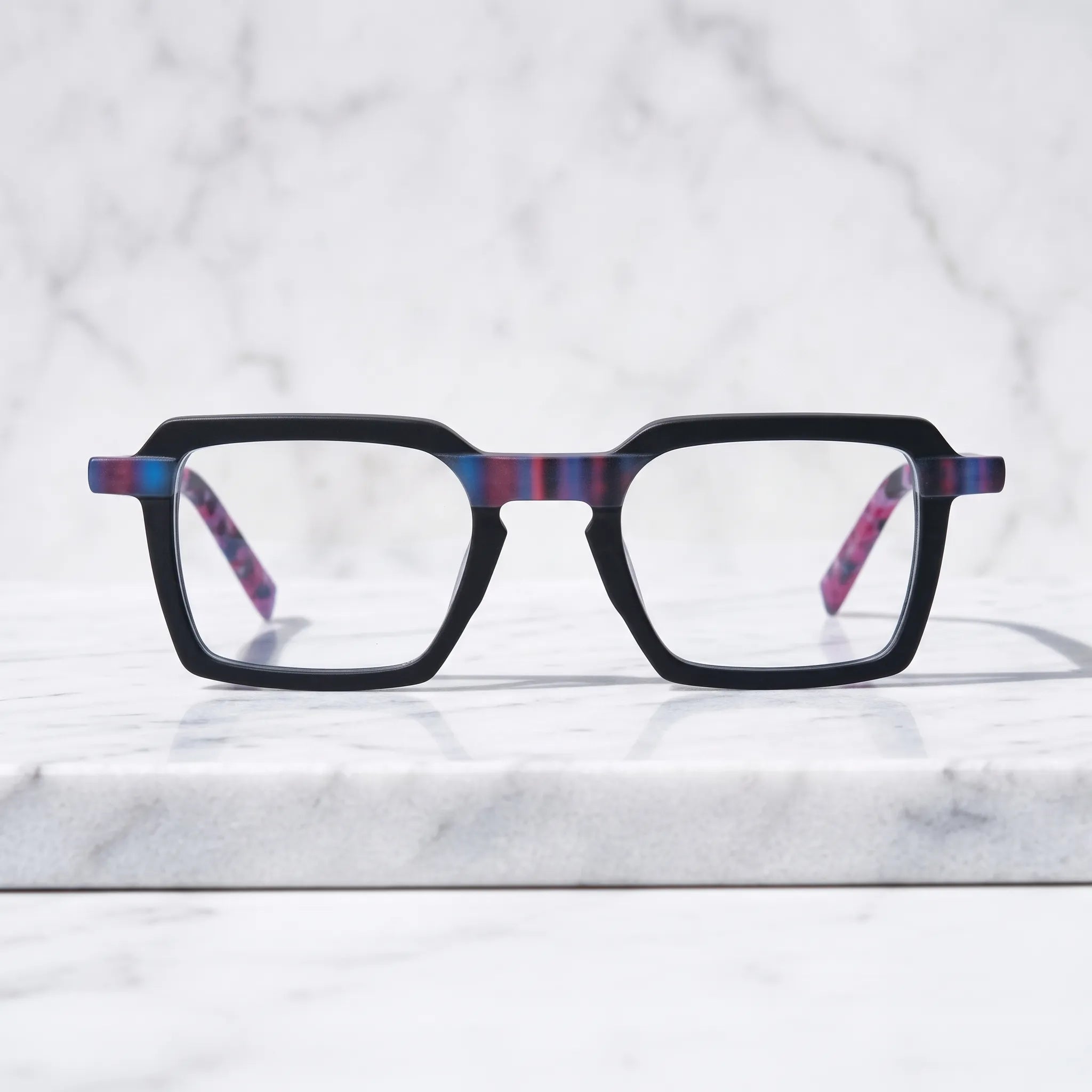 Barledear Midnight Orchid eyeglasses shown in a clean lifestyle front view