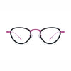 Barledear Midnight Rose eyeglasses front view with lightweight geometric acetate and titanium full-rim frame