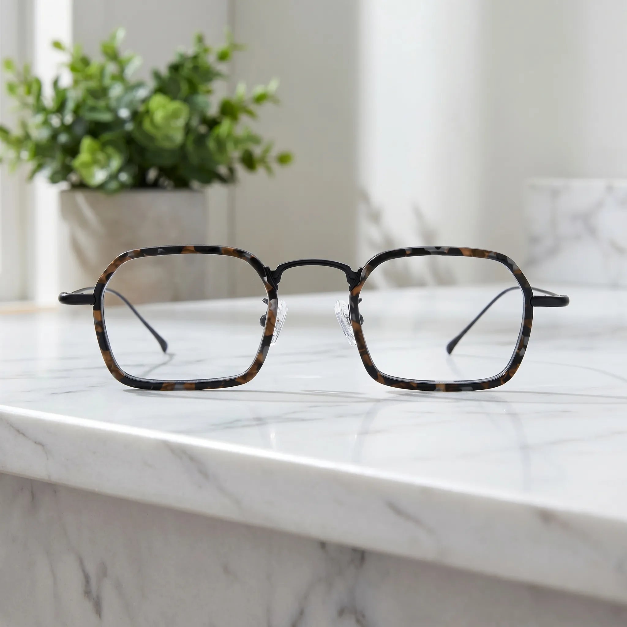 Barledear Midnight Tortoise Black eyeglasses shown in a clean lifestyle front view