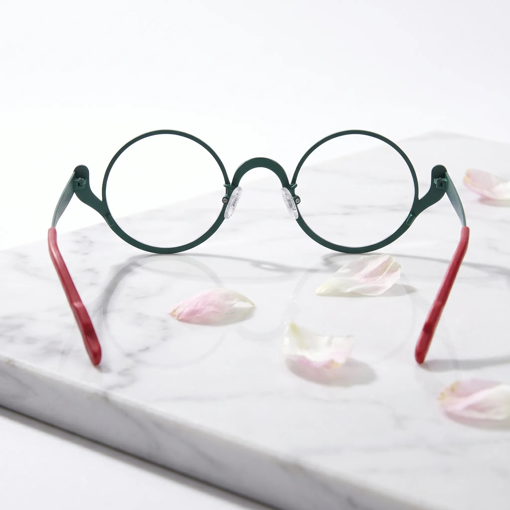 Barledear Mosaic Jade eyeglasses back view showing the temple shape, rear frame structure, and comfortable full-rim design