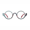 Barledear Mosaic Jade eyeglasses front view with an artistic round pure titanium full-rim frame and lightweight design