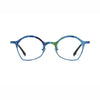 Barledear Ocean Bloom Blue eyeglasses front view with lightweight butterfly titanium frame