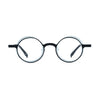Barledear Onyx Crystal round pure titanium eyeglasses front view with a lightweight two-tone full-rim frame