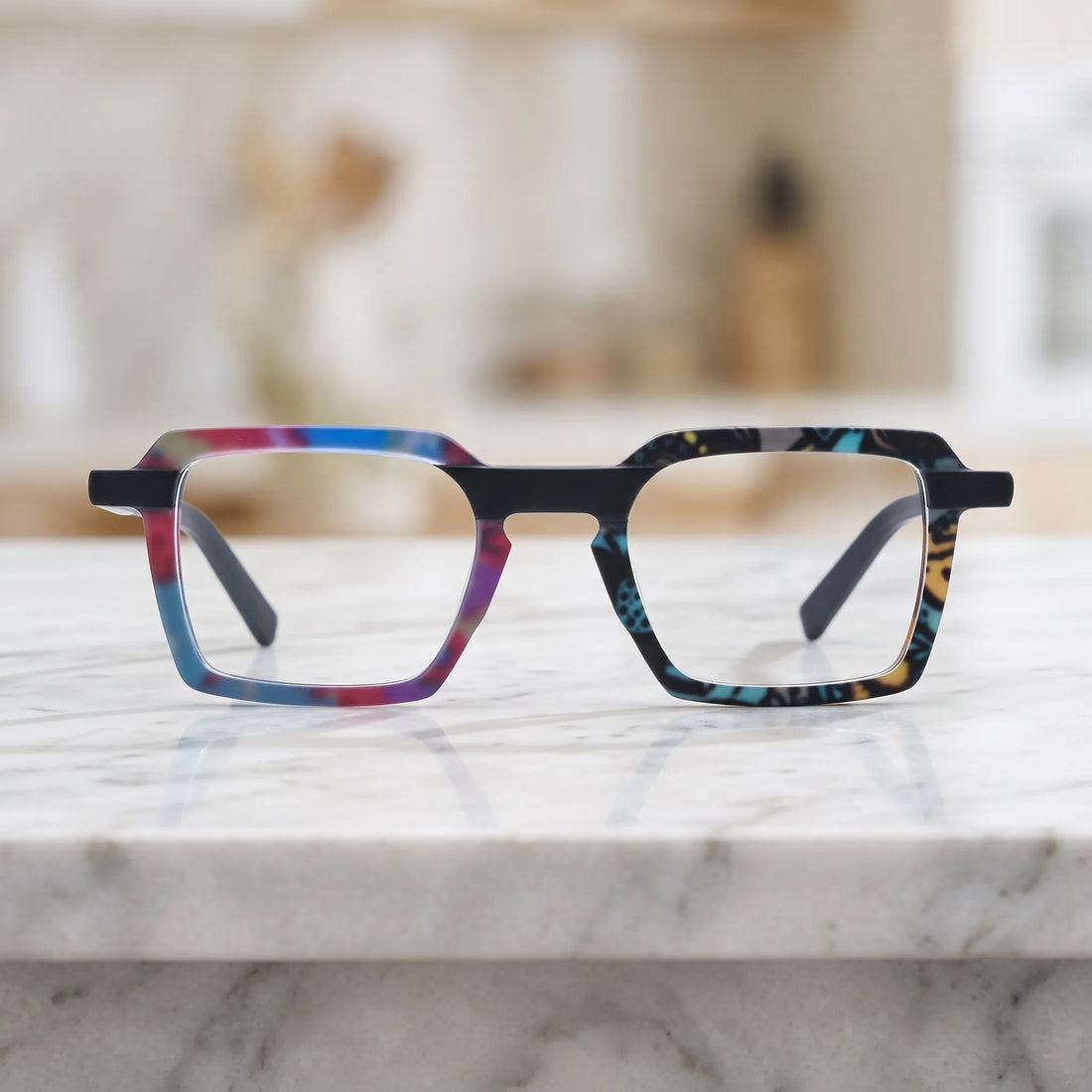 Barledear Prism Mosaic Noir eyeglasses shown in a clean lifestyle front view