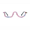 Barledear Rose Mosaic Pink eyeglasses front view with lightweight geometric titanium semi-rim frame