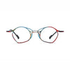 Barledear Skyline Patchwork Blue eyeglasses front view with lightweight geometric titanium frame