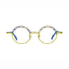 Barledear Sunlit Cobalt eyeglasses front view with lightweight octagonal pure titanium frame