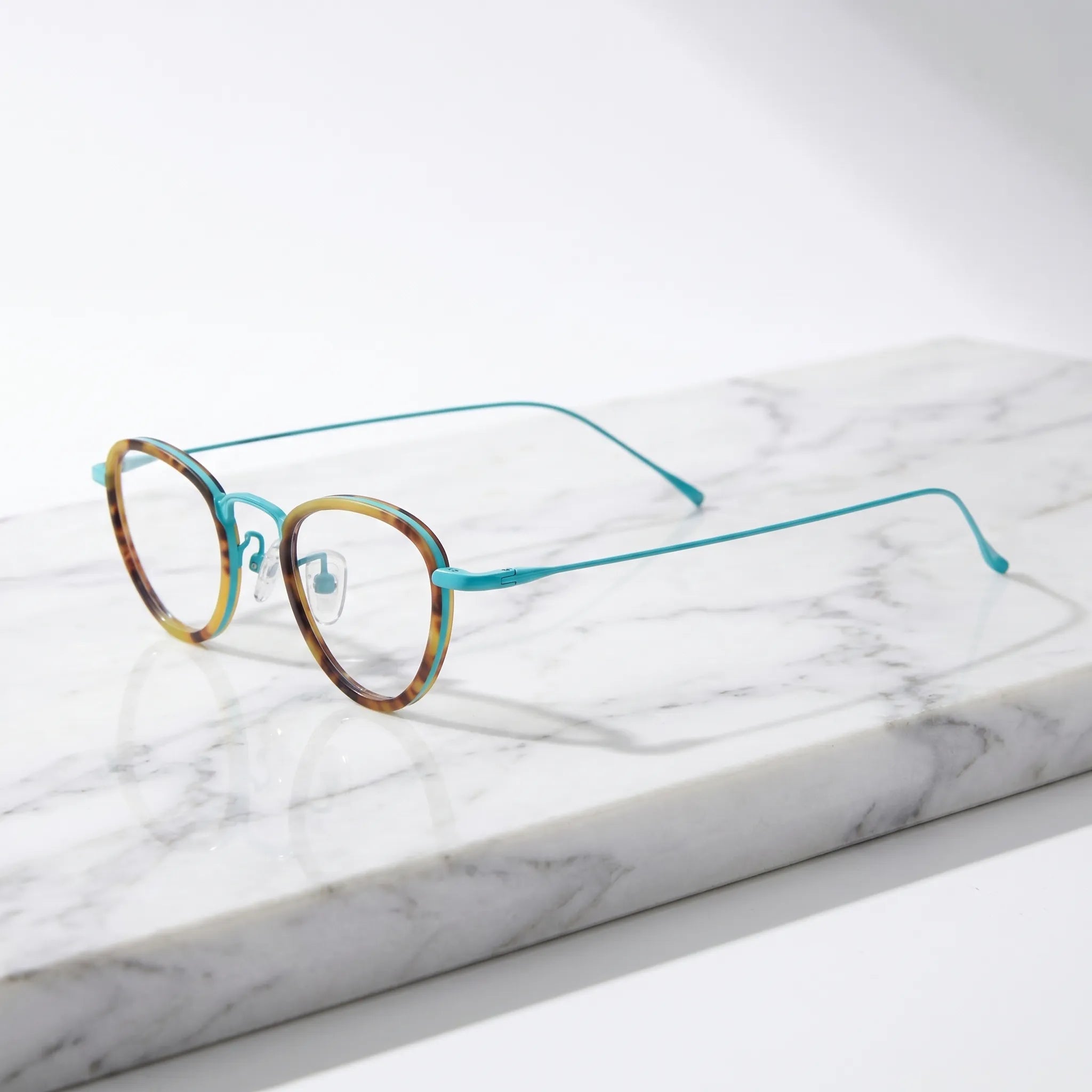 Barledear Lightweight Geometric Acetate Titanium Eyeglasses