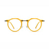 Barledear Sunshine Yellow eyeglasses front view with lightweight retro oval acetate metal full-rim frame