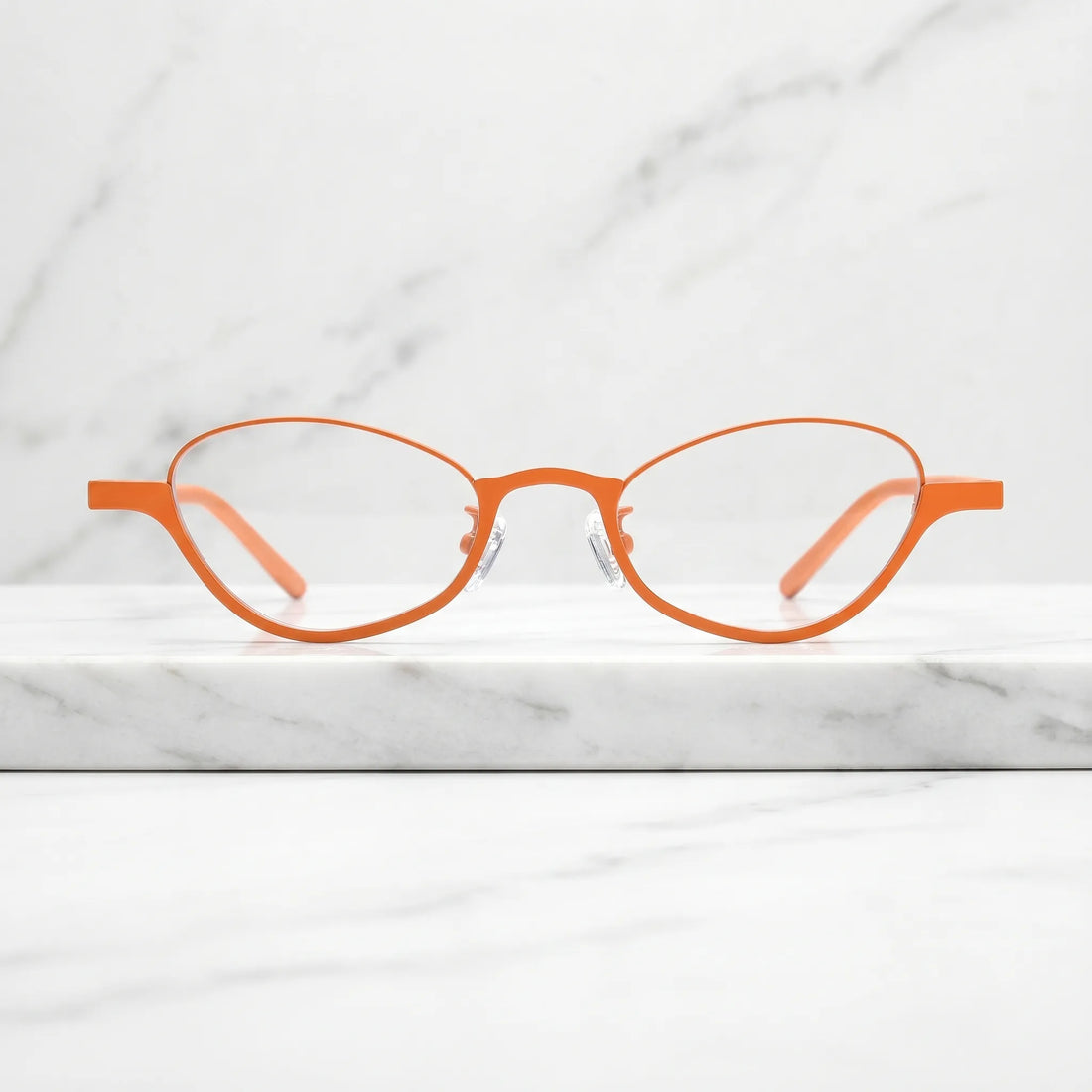 Barledear Tangerine Bloom eyeglasses shown in a clean lifestyle front view with warm orange oval frame