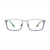 Barledear Titan Sky Blue eyeglasses front view with lightweight pure titanium square frame and geometric full-rim design