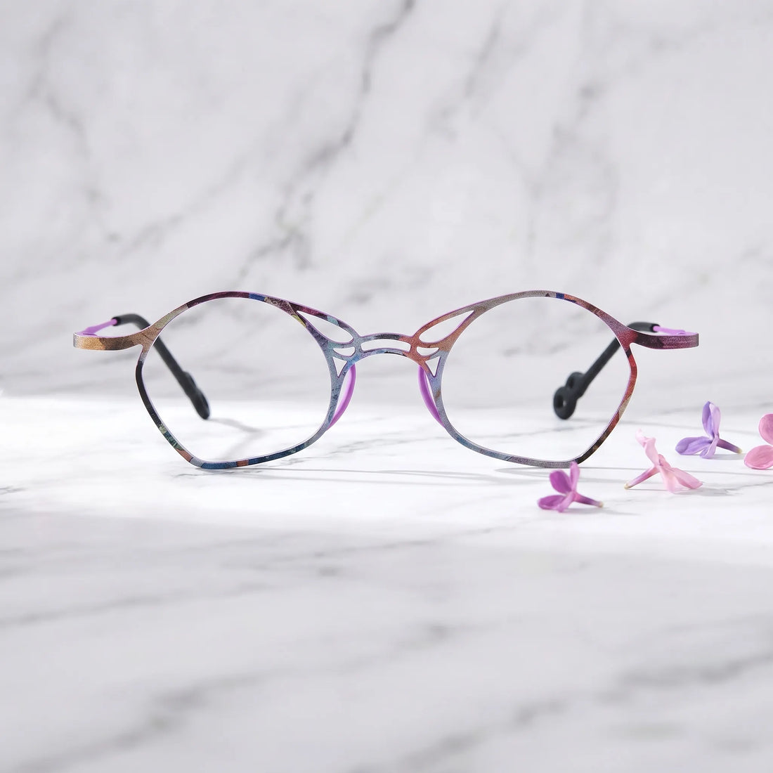 Barledear Violet Aura Purple eyeglasses shown in a clean lifestyle front view