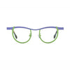 Barledear Violet Lime Tortoise eyeglasses front view with lightweight butterfly titanium frame