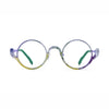 Barledear Violet Meadow eyeglasses front view with an artistic round pure titanium full-rim frame and lightweight design