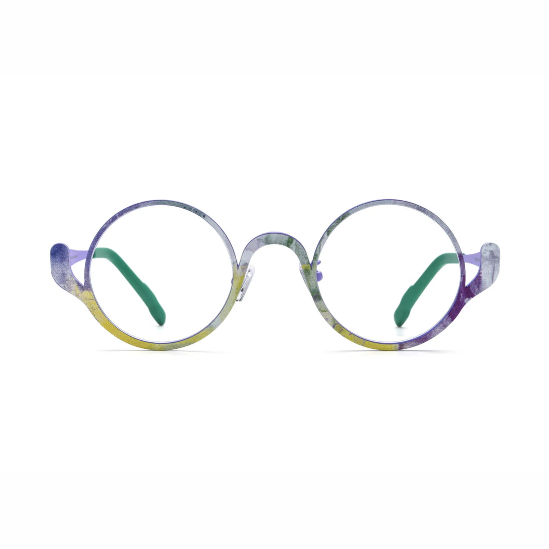 Barledear Violet Meadow eyeglasses front view with an artistic round pure titanium full-rim frame and lightweight design