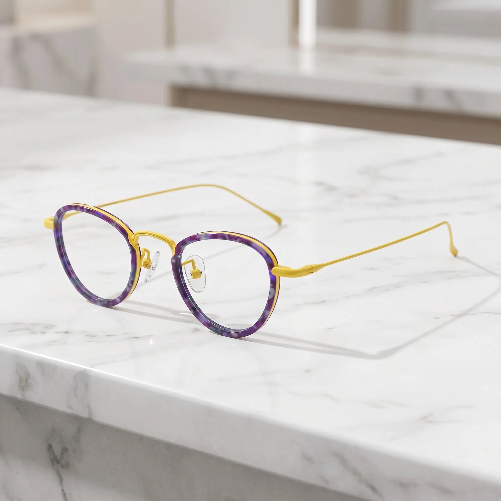 Barledear Lightweight Geometric Acetate Titanium Eyeglasses