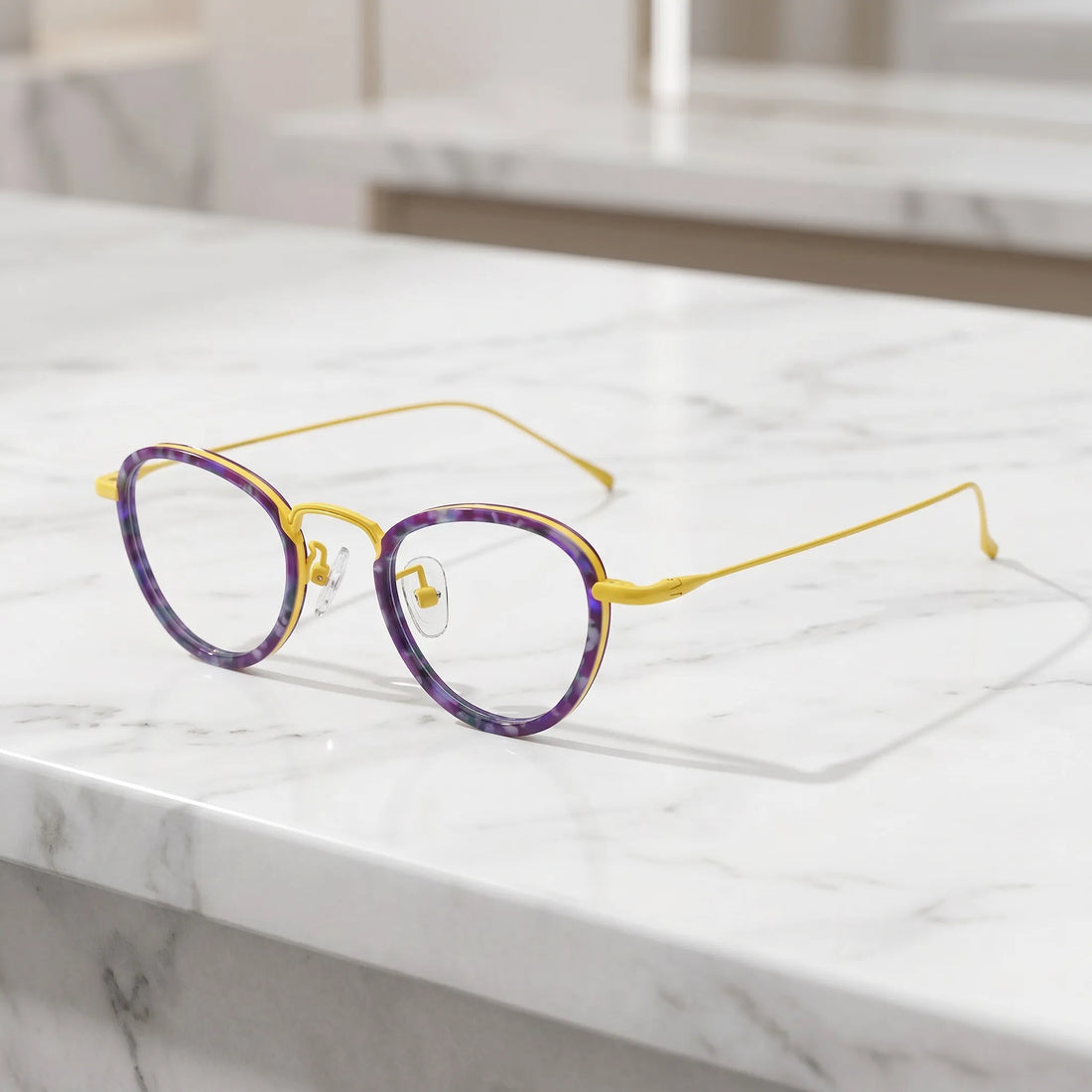 Barledear Lightweight Geometric Acetate Titanium Eyeglasses