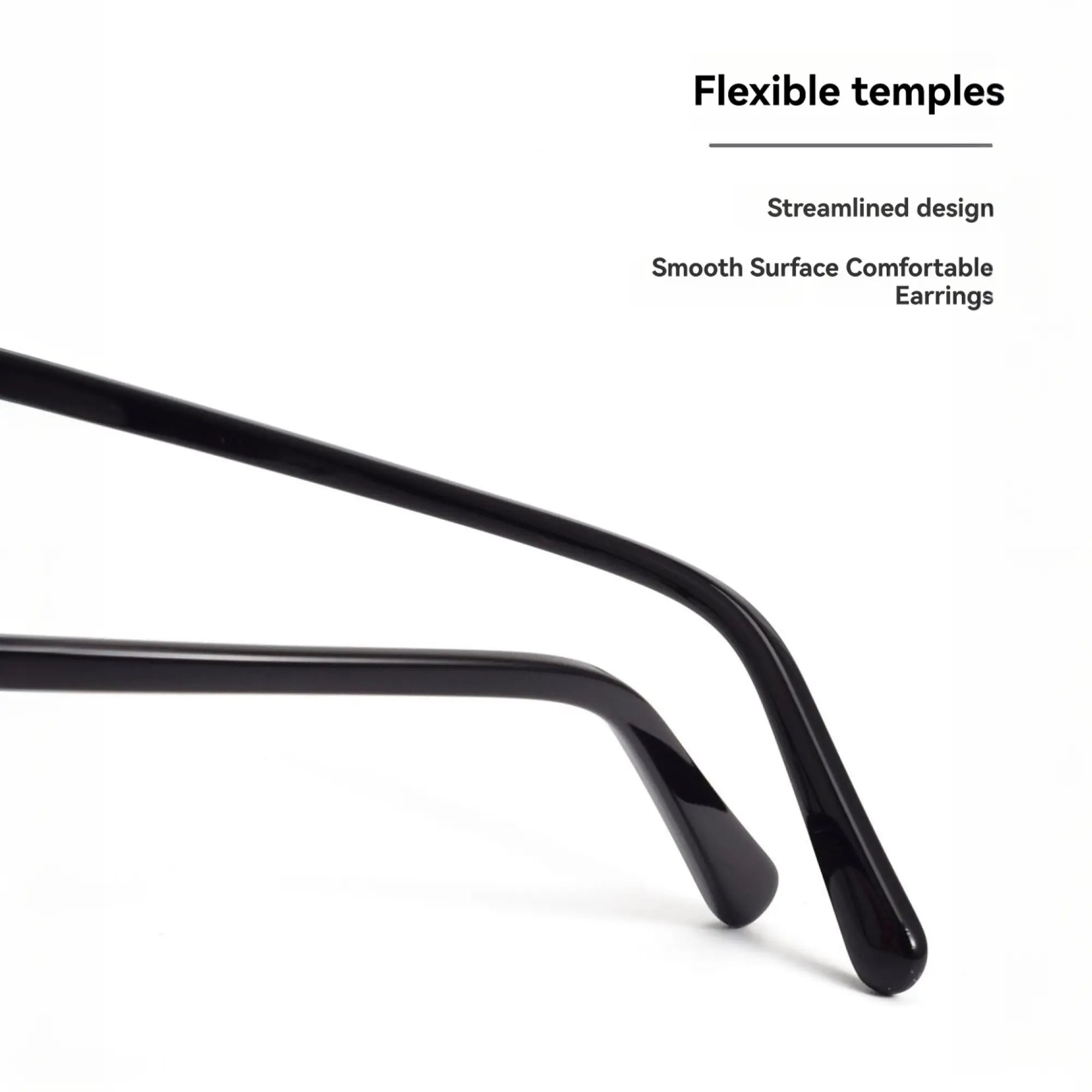 ergonomic design and slightly flexible temples detail