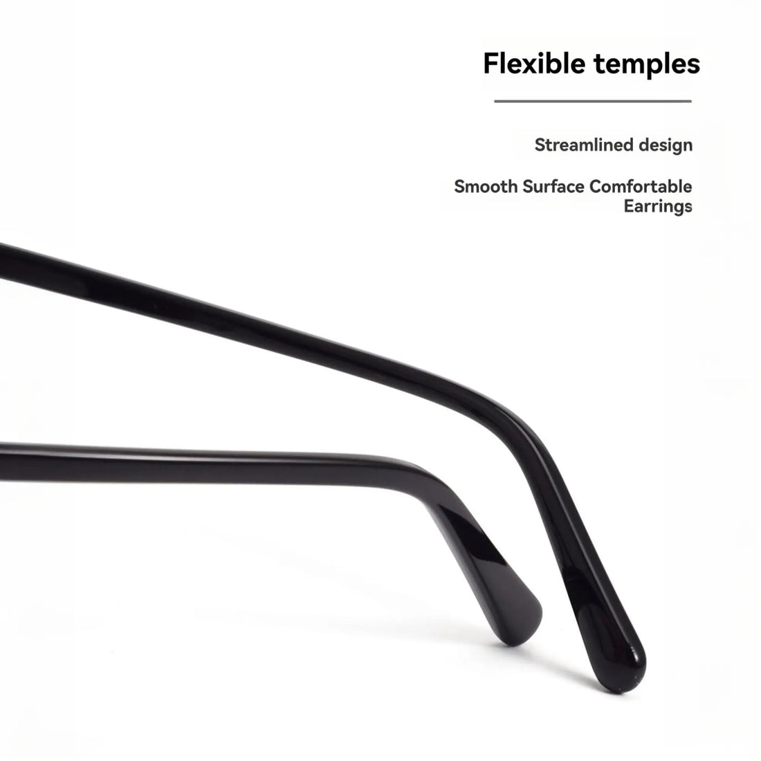 ergonomic design and slightly flexible temples detail