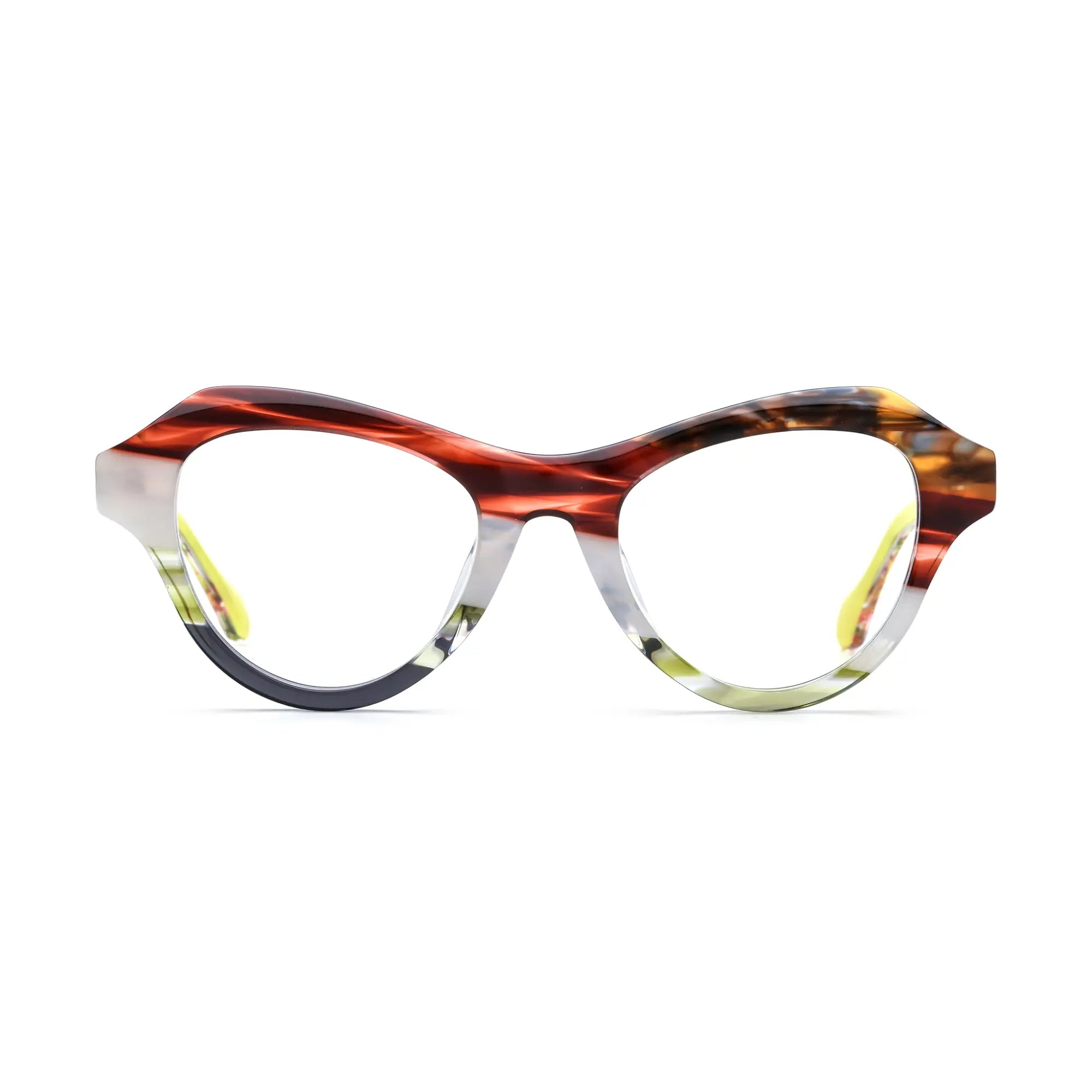 VoyueLens™ Amber Bloom Butterfly Eyeglasses – Front View – SKU VL19380-C4