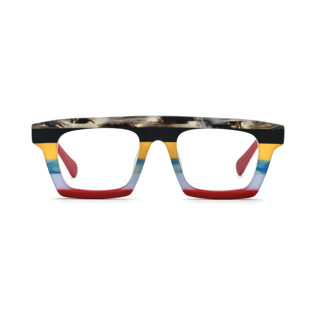 VoyueLens™ Amber Tortoiseshell Square Eyeglasses – Front View – SKU VL19374-C2
