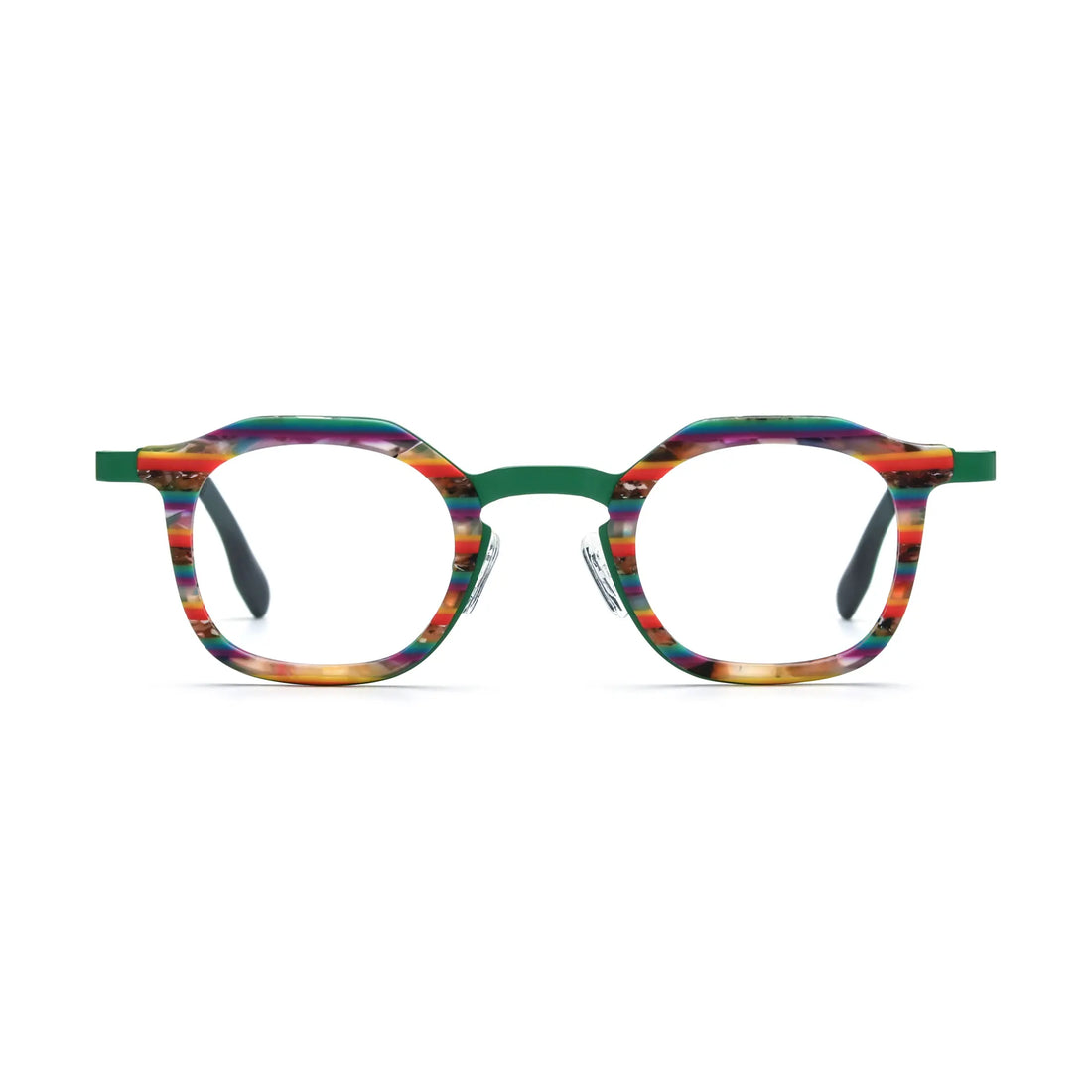 VoyueLens™ Aurora Stripe Square Eyeglasses – Front View – SKU VL185893-C1