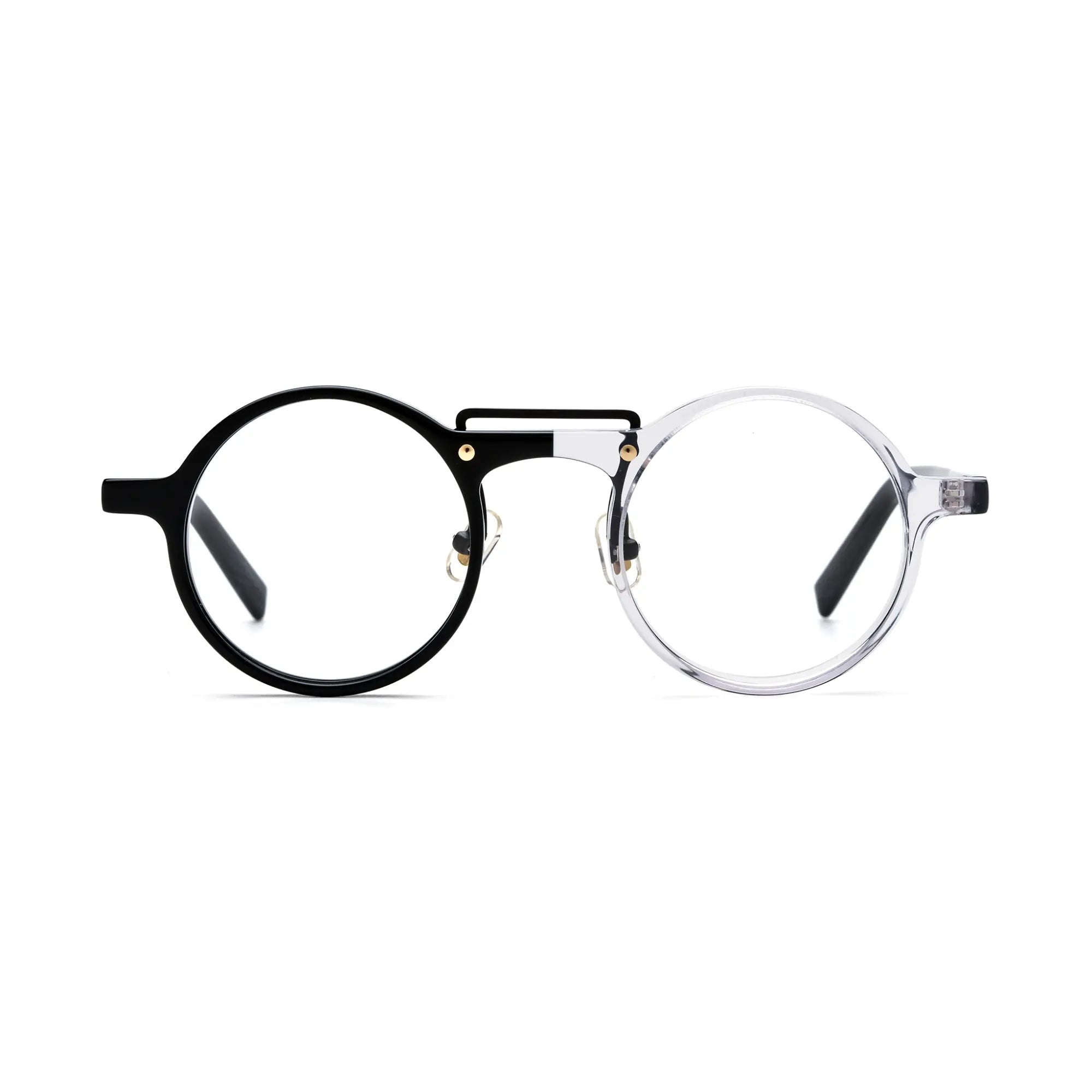 VoyueLens™ Black-Clear Round Eyeglasses – Front View – SKU VL19194-C5
