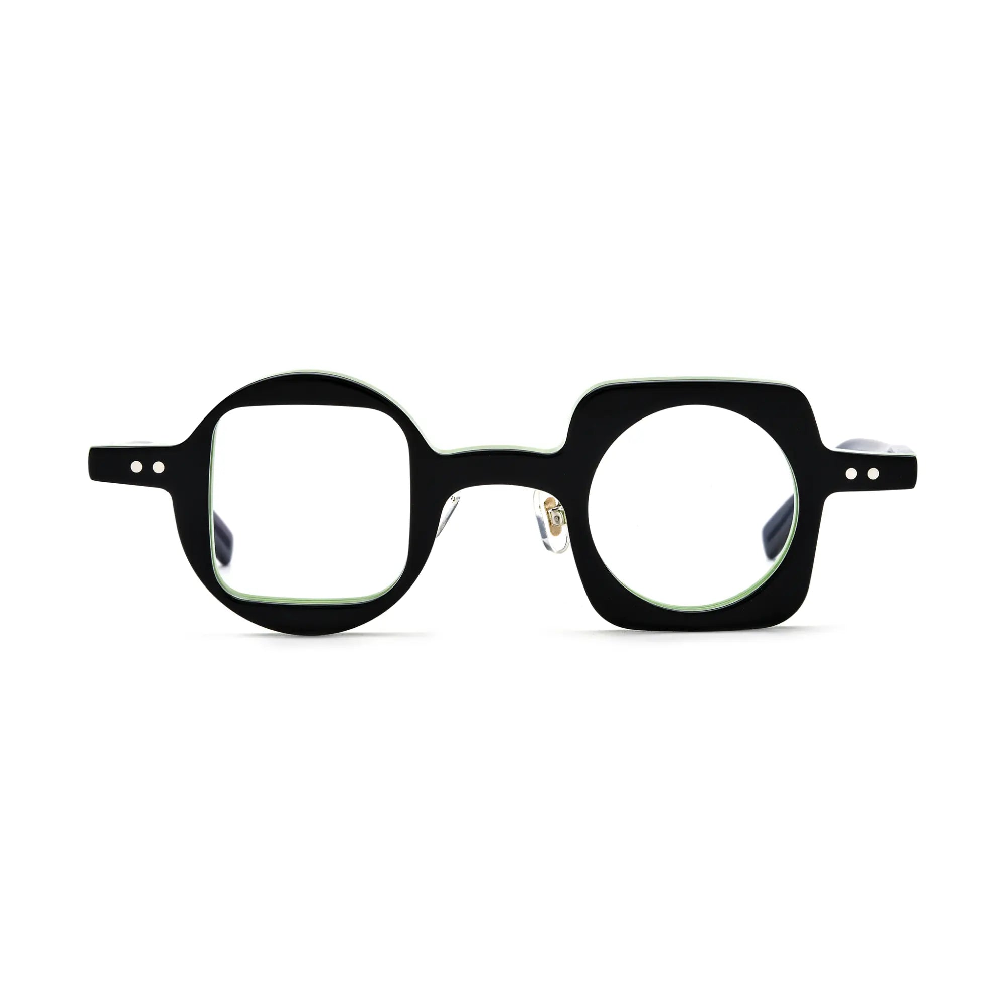 VoyueLens™ Black-Green Art-Inspired Eyeglasses – Front View – SKU VL-19189-C4
