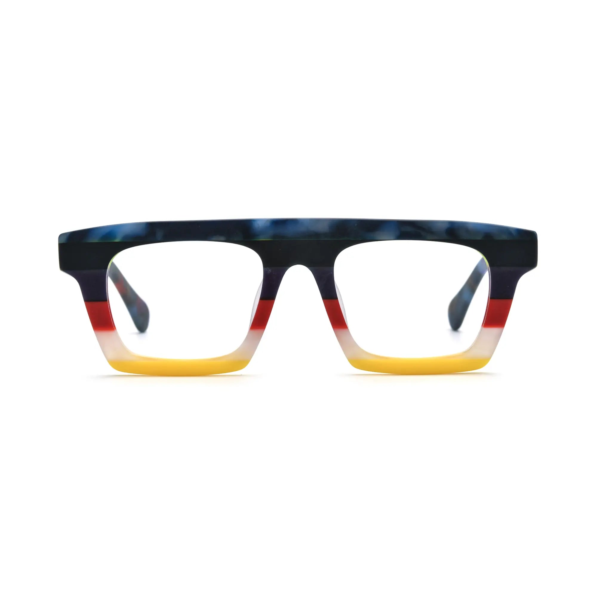 VoyueLens™ Blue Bloom Square Eyeglasses – Front View – SKU VL19374-C8