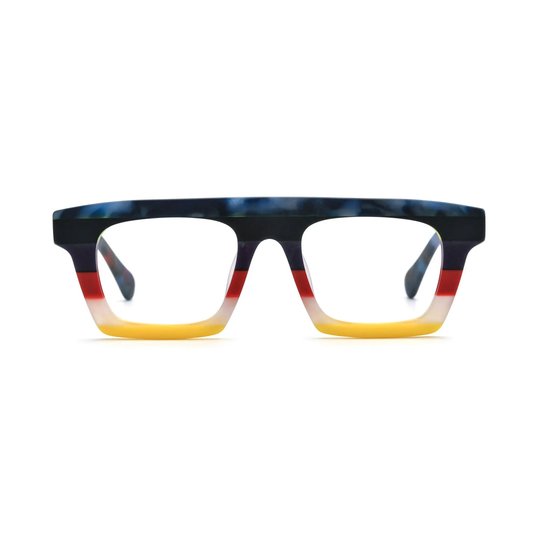 VoyueLens™ Blue Bloom Square Eyeglasses – Front View – SKU VL19374-C8