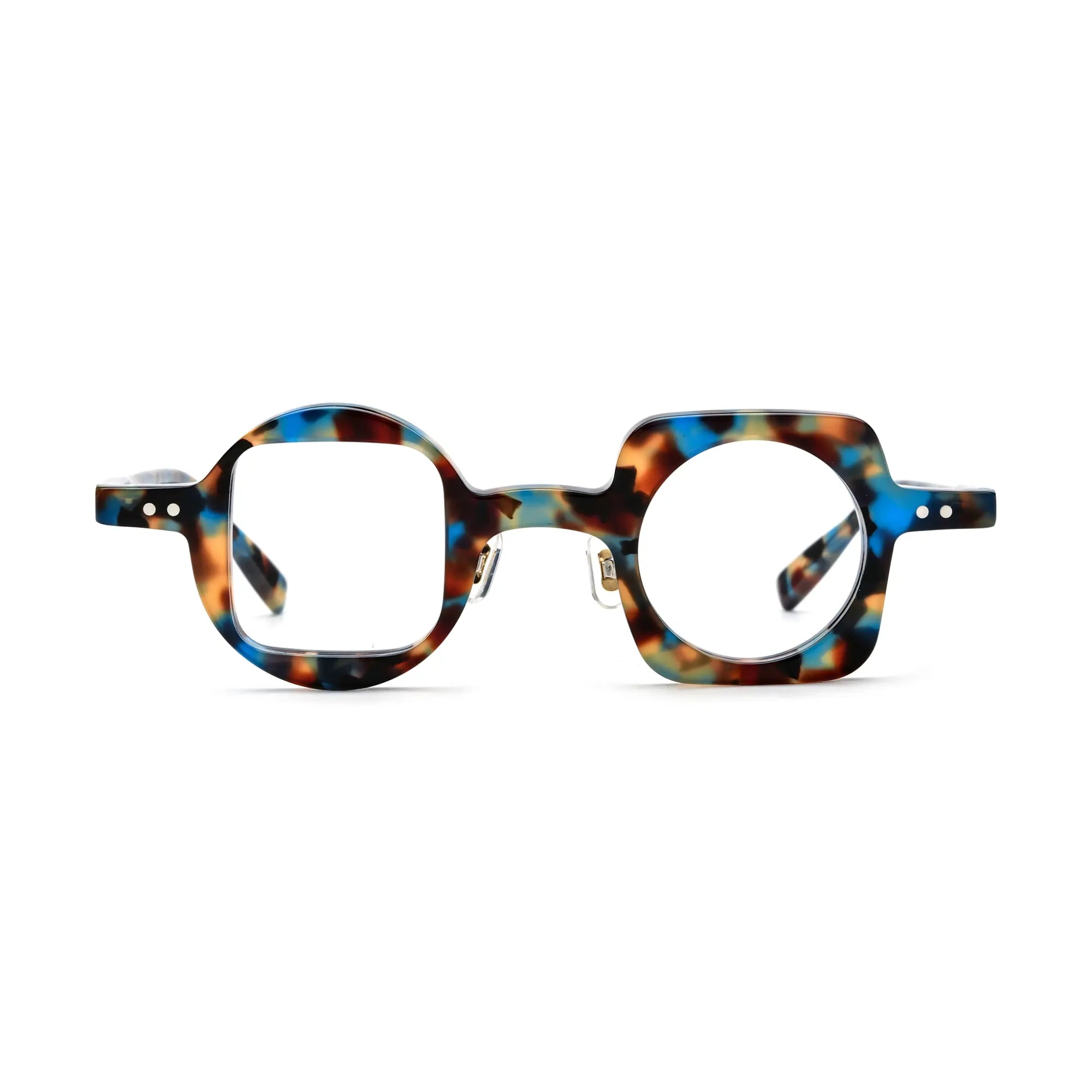 VoyueLens™ Blue Tortoise Art-Inspired Eyeglasses – Front View – SKU VL-19189-C6