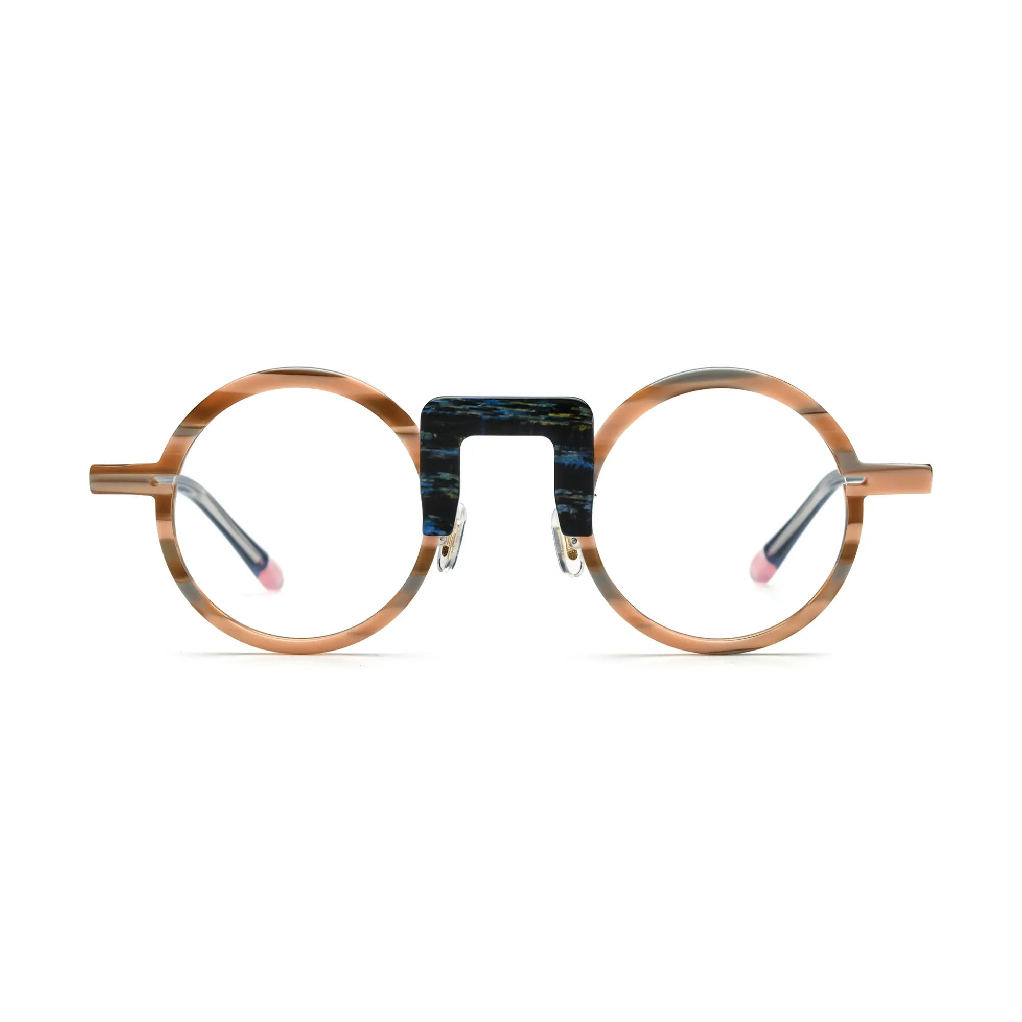 VoyueLens™ Caramel Tide Round Eyeglasses – Front View – SKU VL19382-C5
