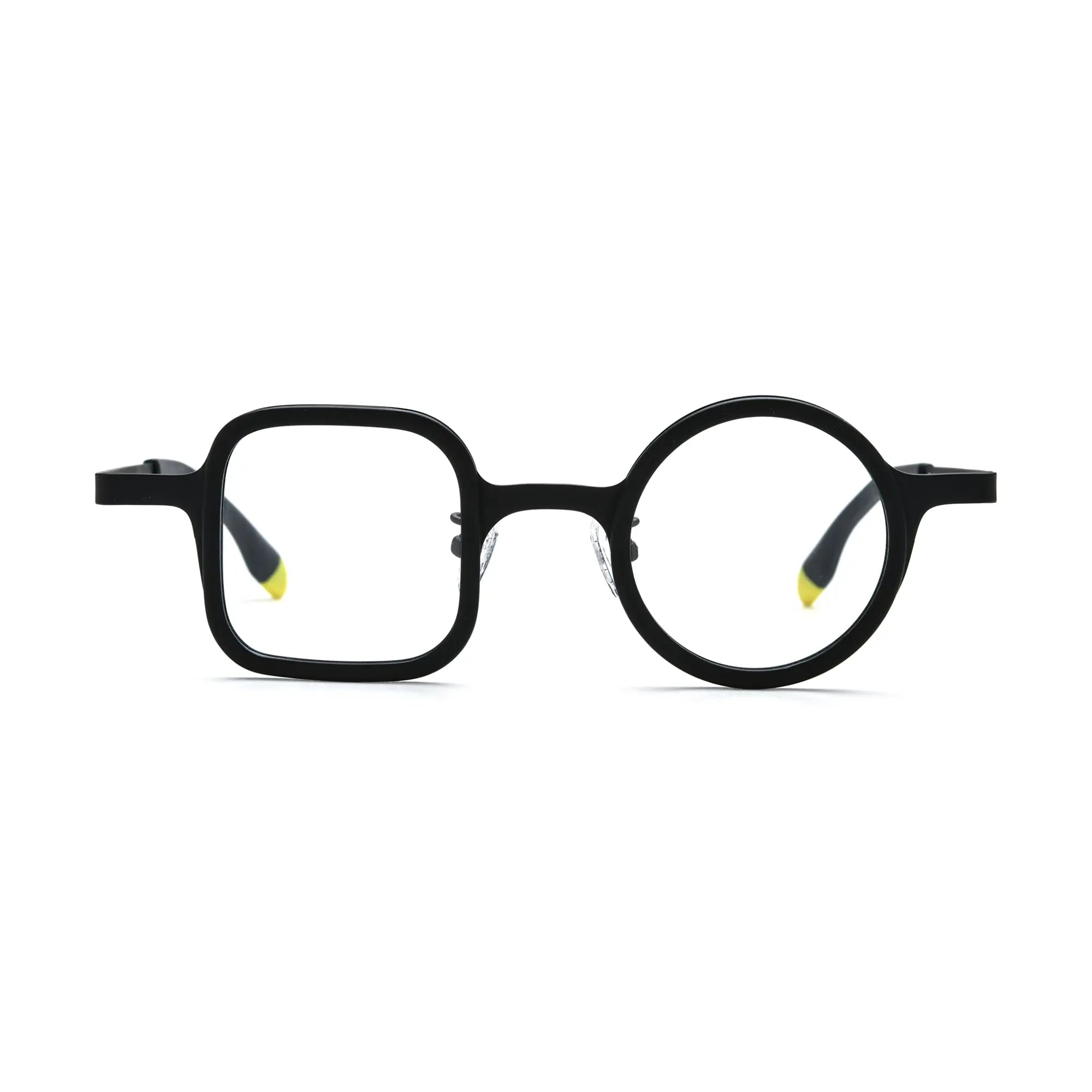 VoyueLens™ Charcoal Black Dual-Shaped Eyeglasses – Front View – SKU VL185886-C4