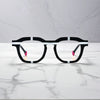 Front-facing image of Charcoal Stripe square acetate frame by VoyueLens™