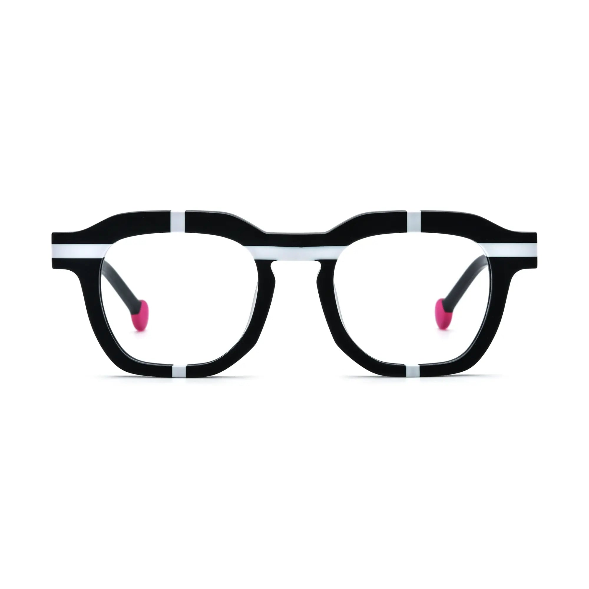 VoyueLens™ Charcoal Stripe Eyeglasses – Front View – SKU VL19363-C3