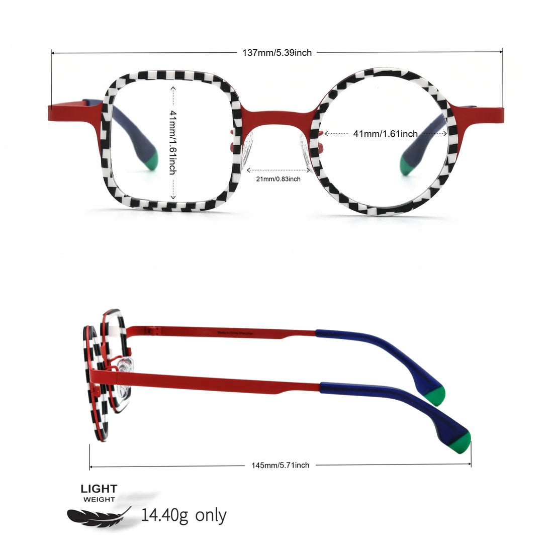 goggle frame design VoyueLens™ Dual-Shaped Titanium Eyeglasses – 6 Artistic Color Combos