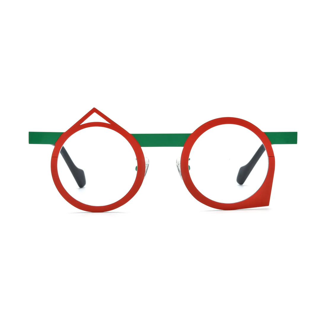 VoyueLens™ Chili Emerald Geometric Eyeglasses – Front View – SKU VL185801-C1