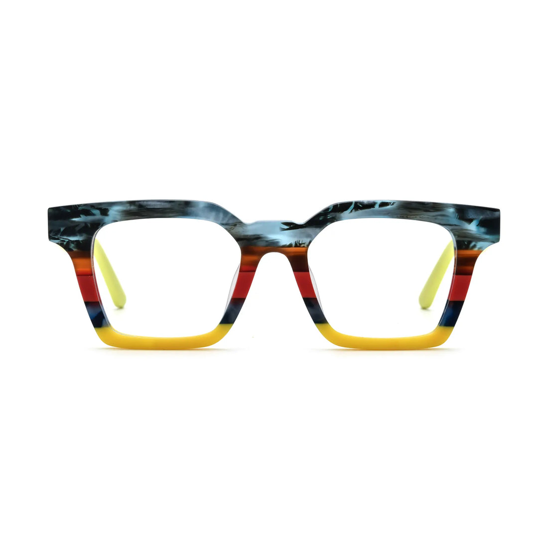 VoyueLens™ Citrus Fade Square Glasses – Front View – SKU VL19371-C6