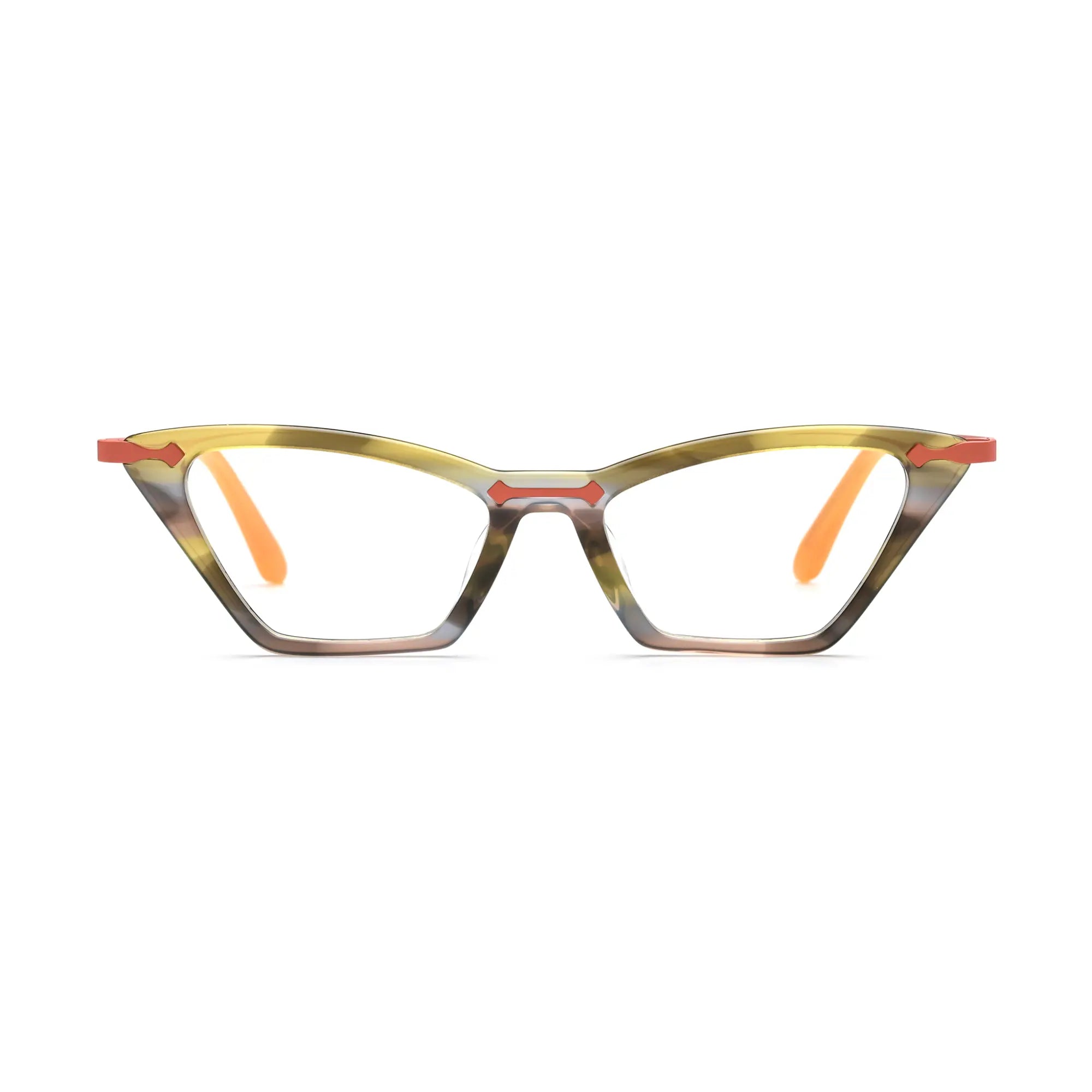 VoyueLens™ Citrus Sorbet Cat-Eye Eyeglasses – Front View – SKU VL19379-C7