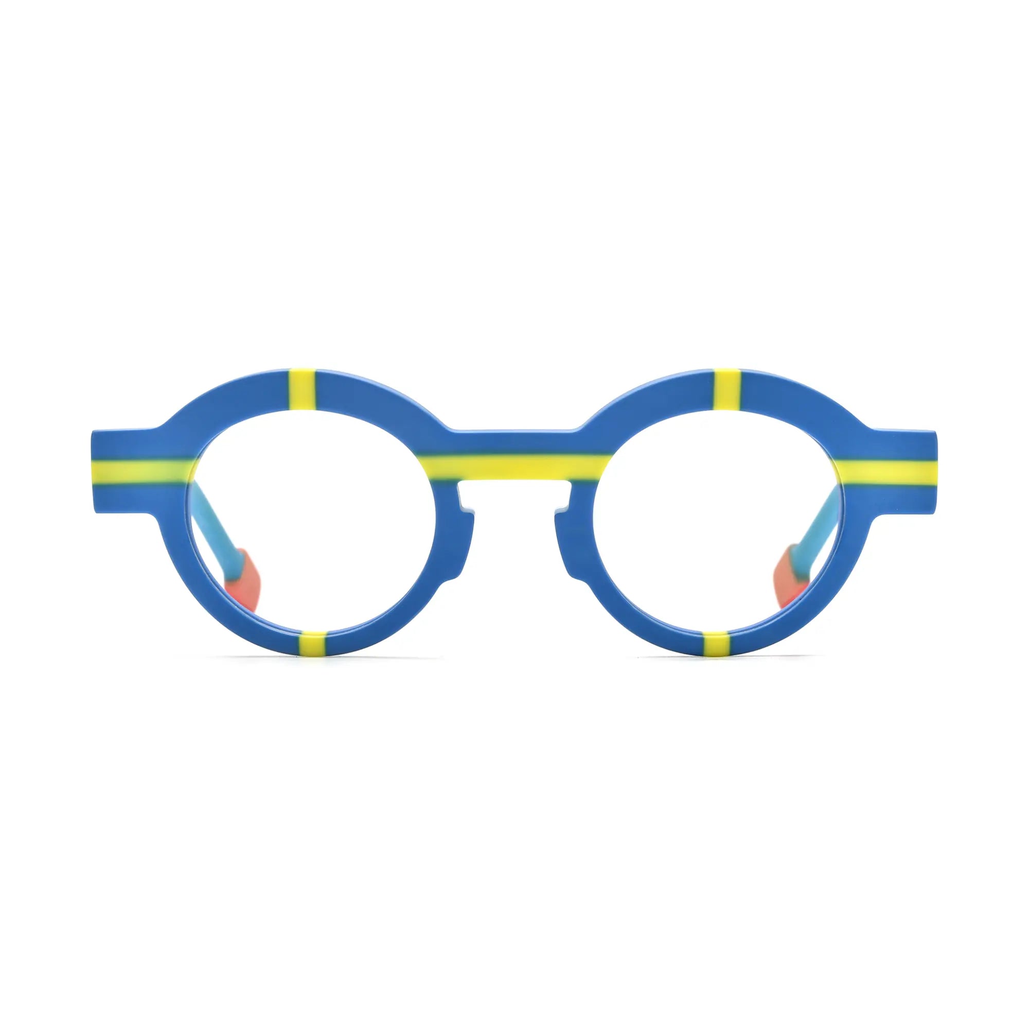 VoyueLens™ Cobalt Blue Round Glasses – Front View – SKU VL19282-BLUE