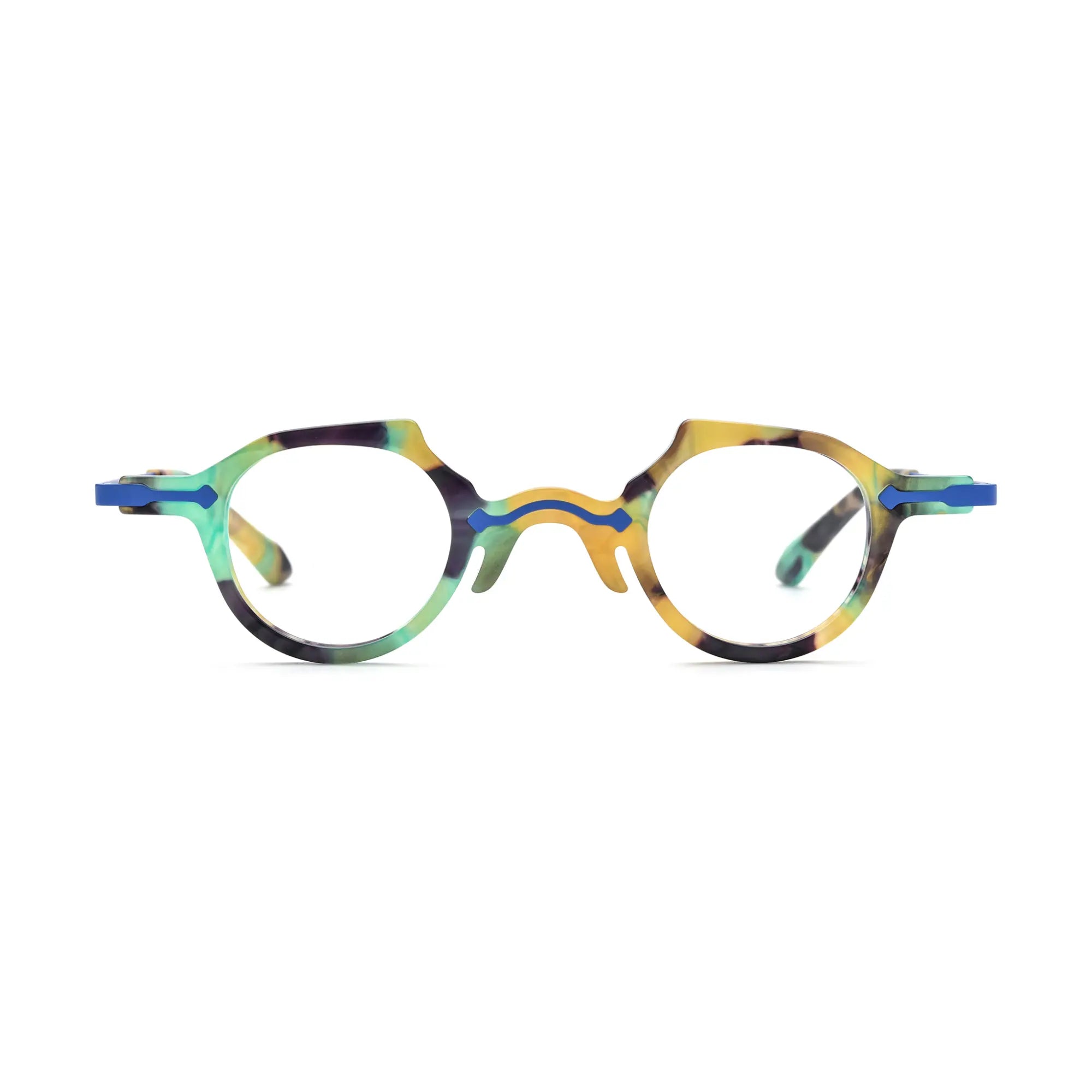VoyueLens™ Cobalt Blue Round Glasses – Front View – SKU VL19341-C2
