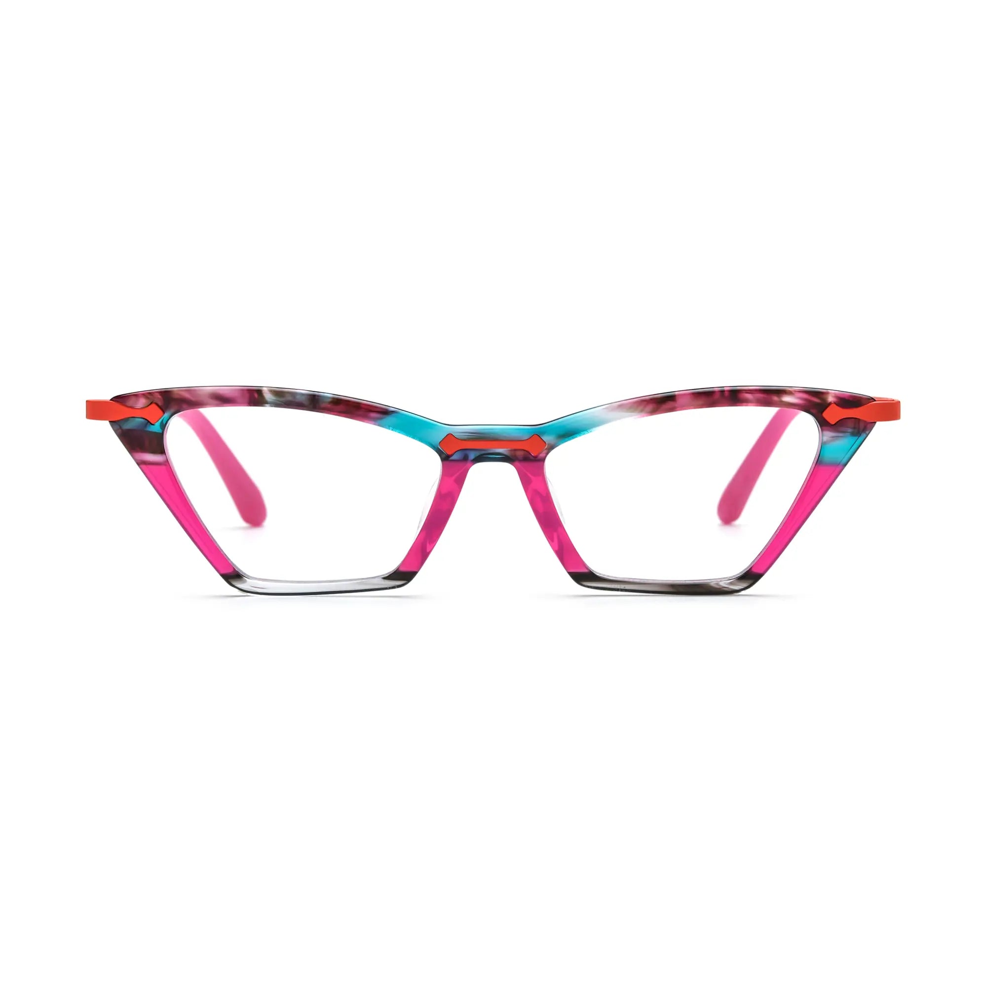 VoyueLens™ Coral Pop Cat-Eye Eyeglasses – Front View – SKU VL19379-C2