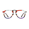 VoyueLens™ Crimson Fade on Walnut Aviator Eyeglasses – Front View – SKU VL19350-C3