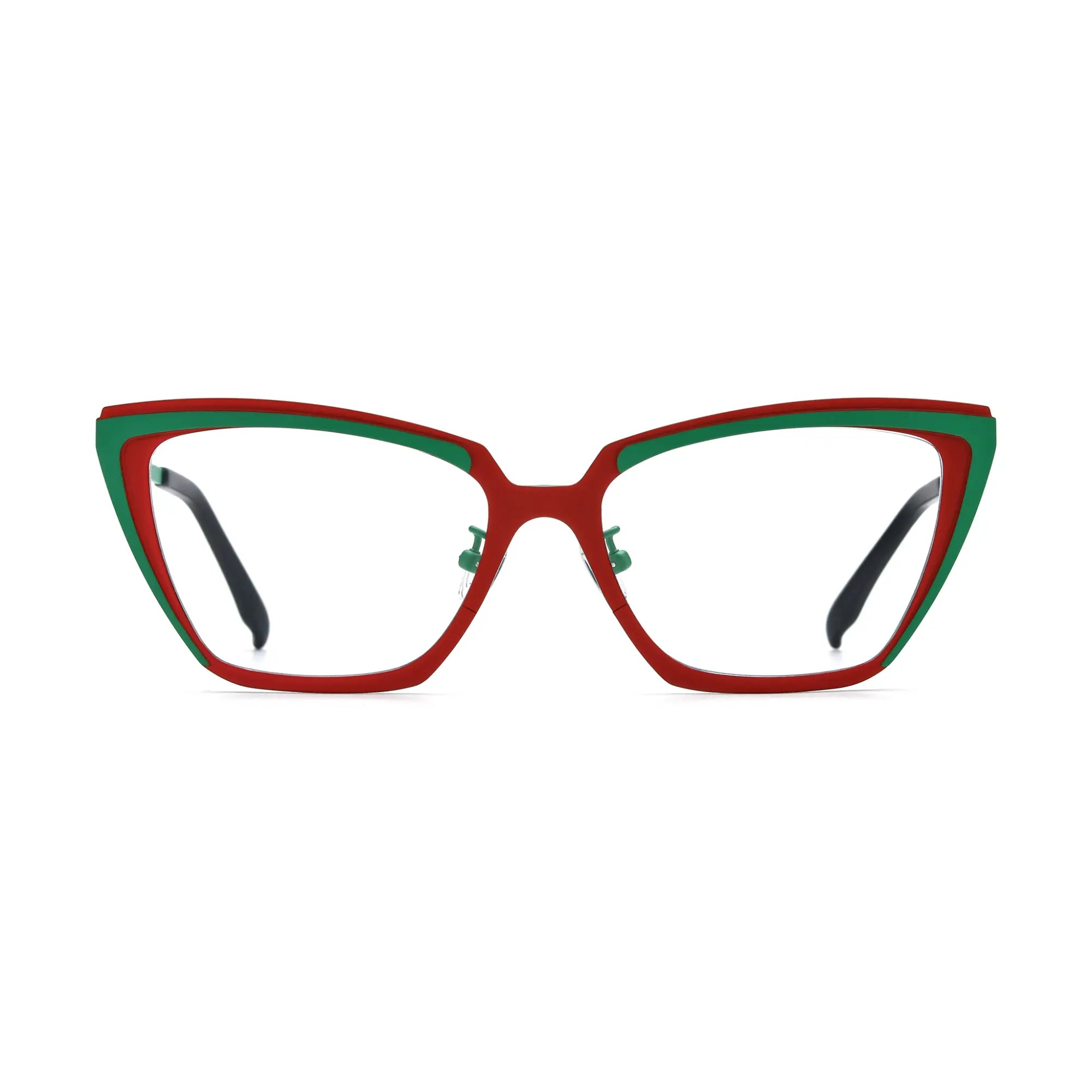 VoyueLens™ Crimson Garden Cat-Eye Eyeglasses – Front View – SKU VL185809-C1