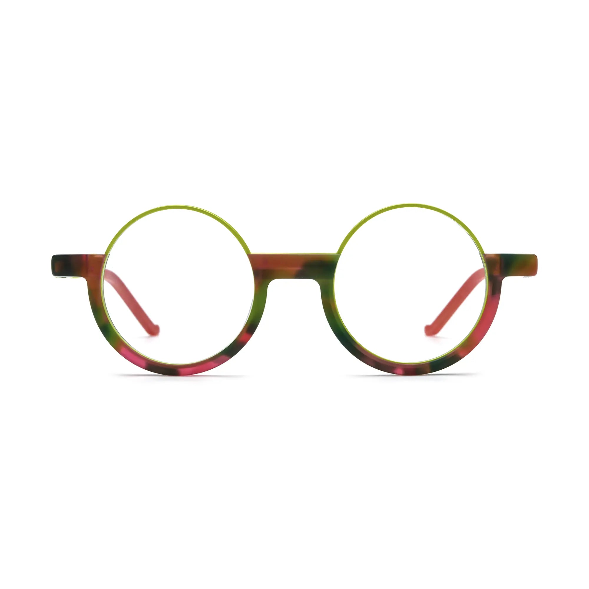 VoyueLens™ Crimson Nebula Round Glasses – Front View – SKU VL19366-C5