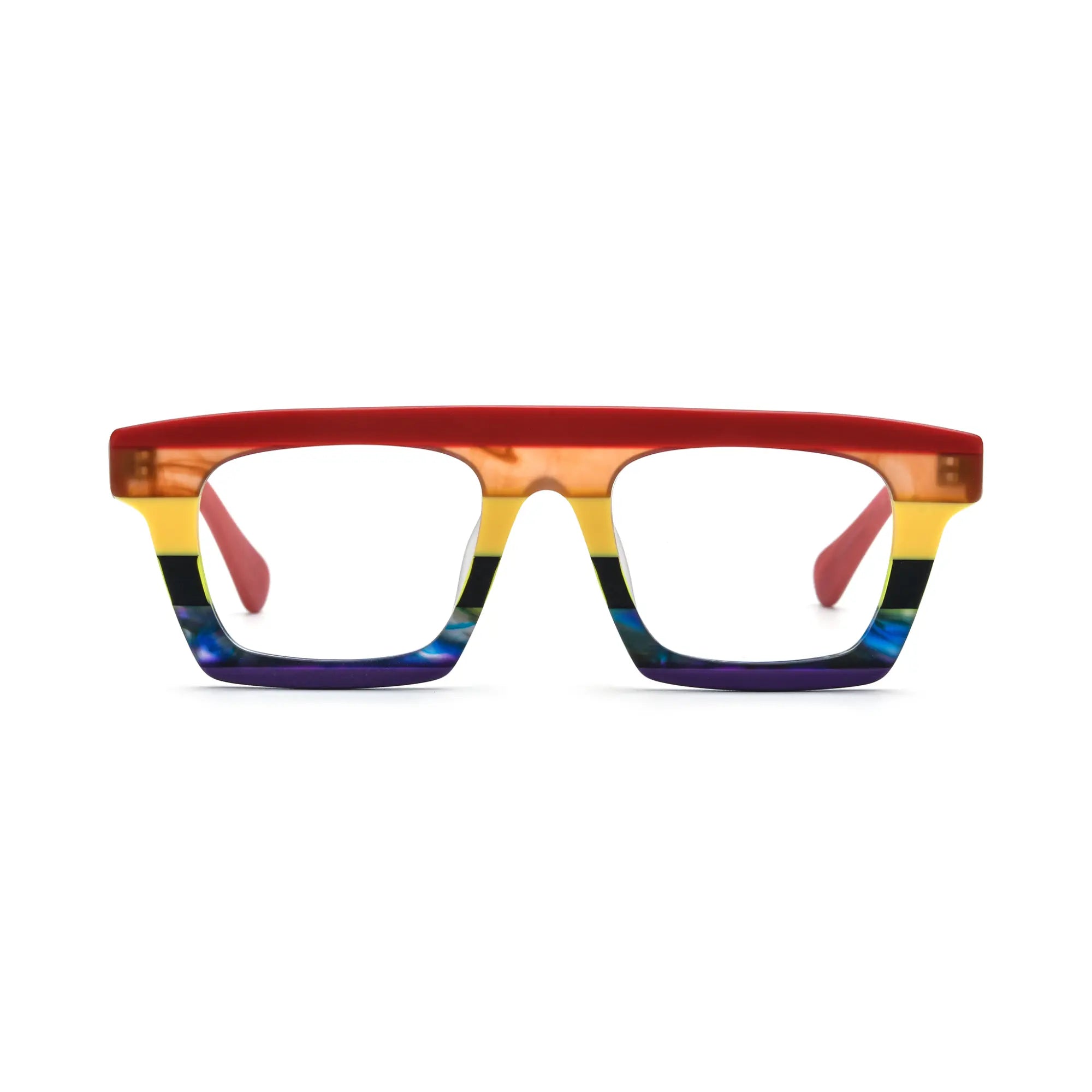 VoyueLens™ Crimson Twilight Square Eyeglasses – Front View – SKU VL19374-C6