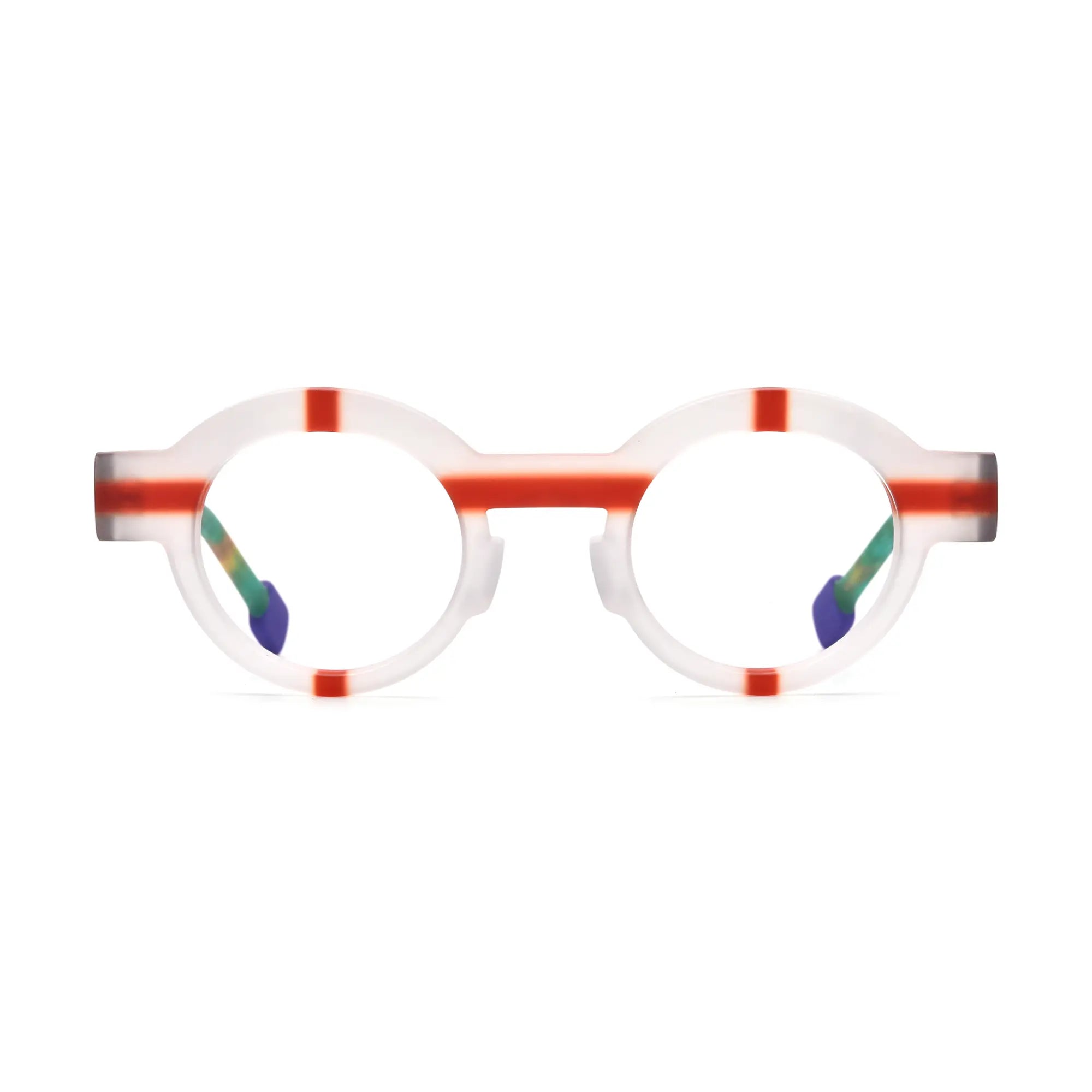 VoyueLens™ Crystal Clear Round Glasses – Front View – SKU VL19282-TRANSPARENT