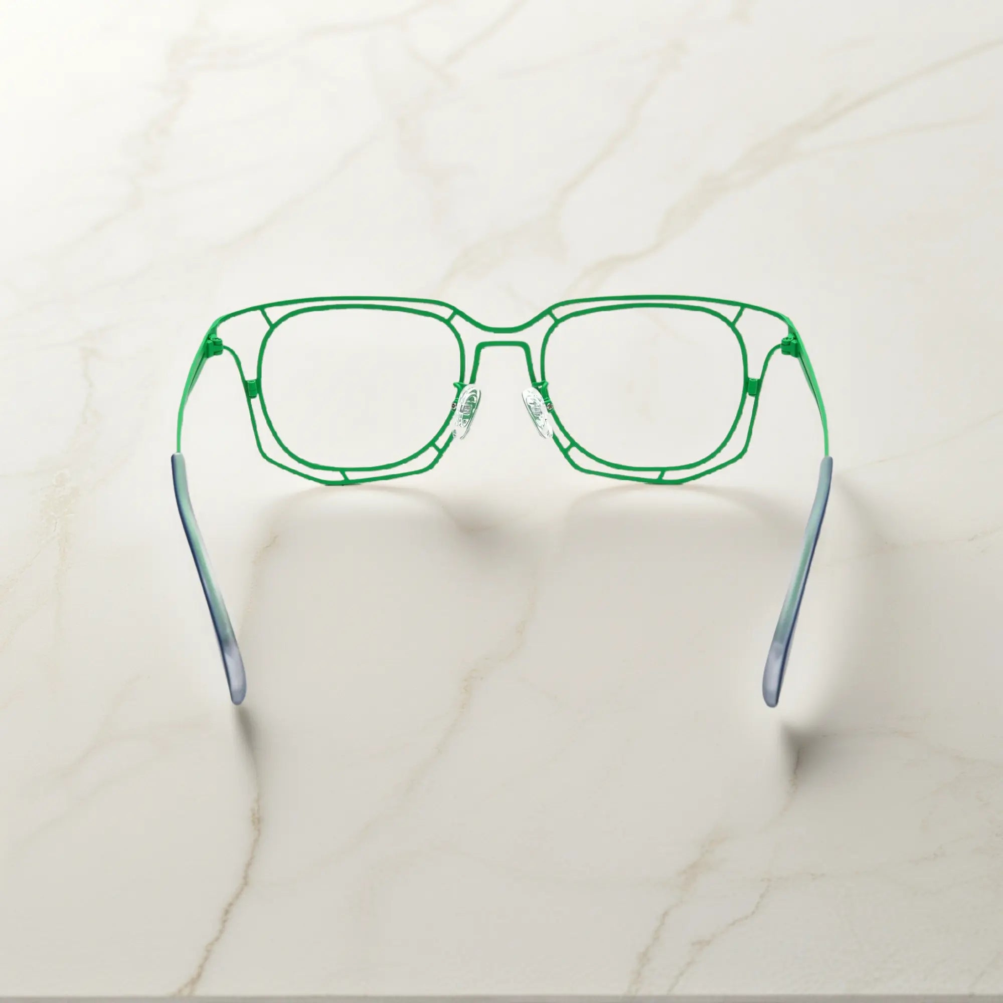 Rear view of Emerald Twilight frame with polygon frame