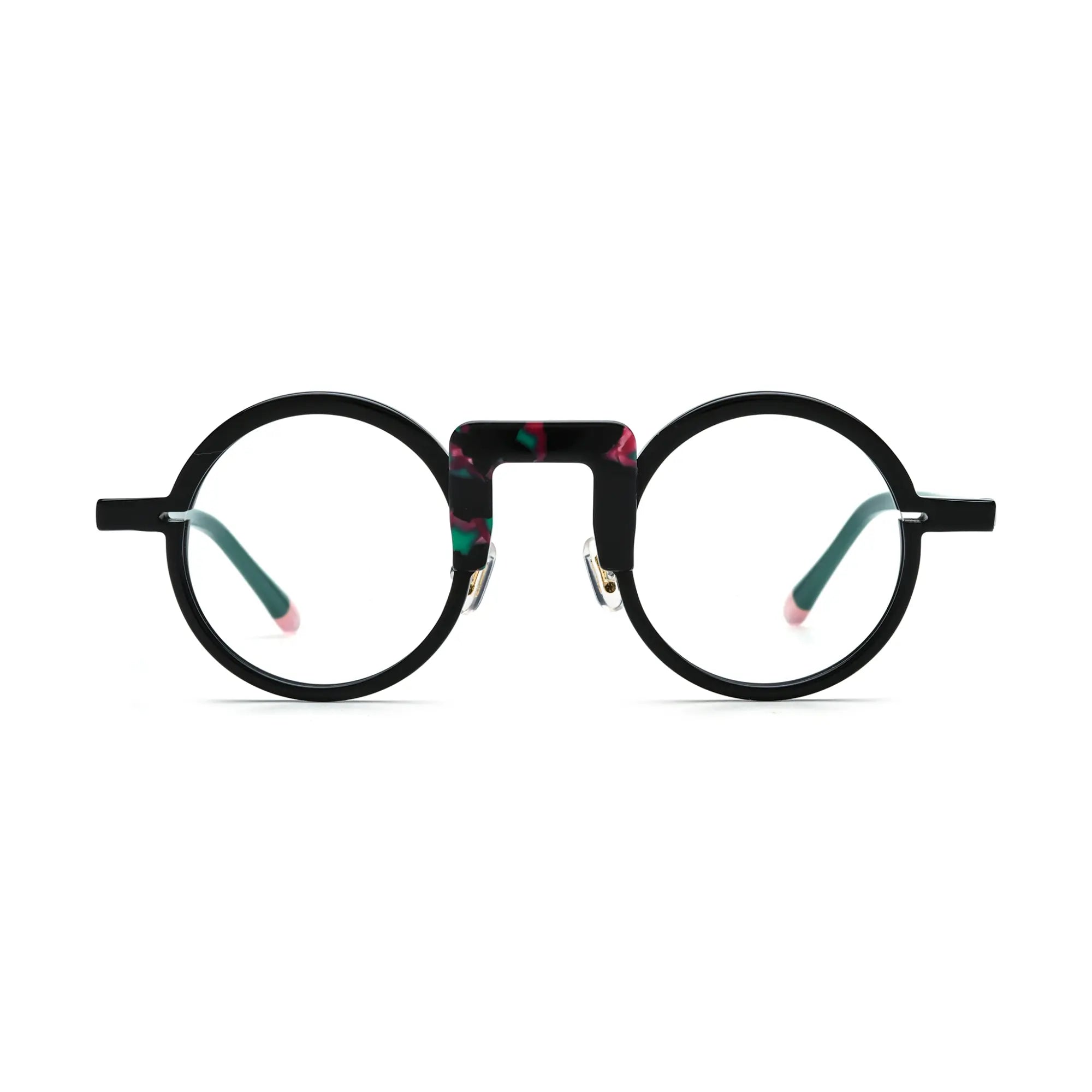 VoyueLens™ Forest Onyx Round Eyeglasses – Front View – SKU VL19382-C3