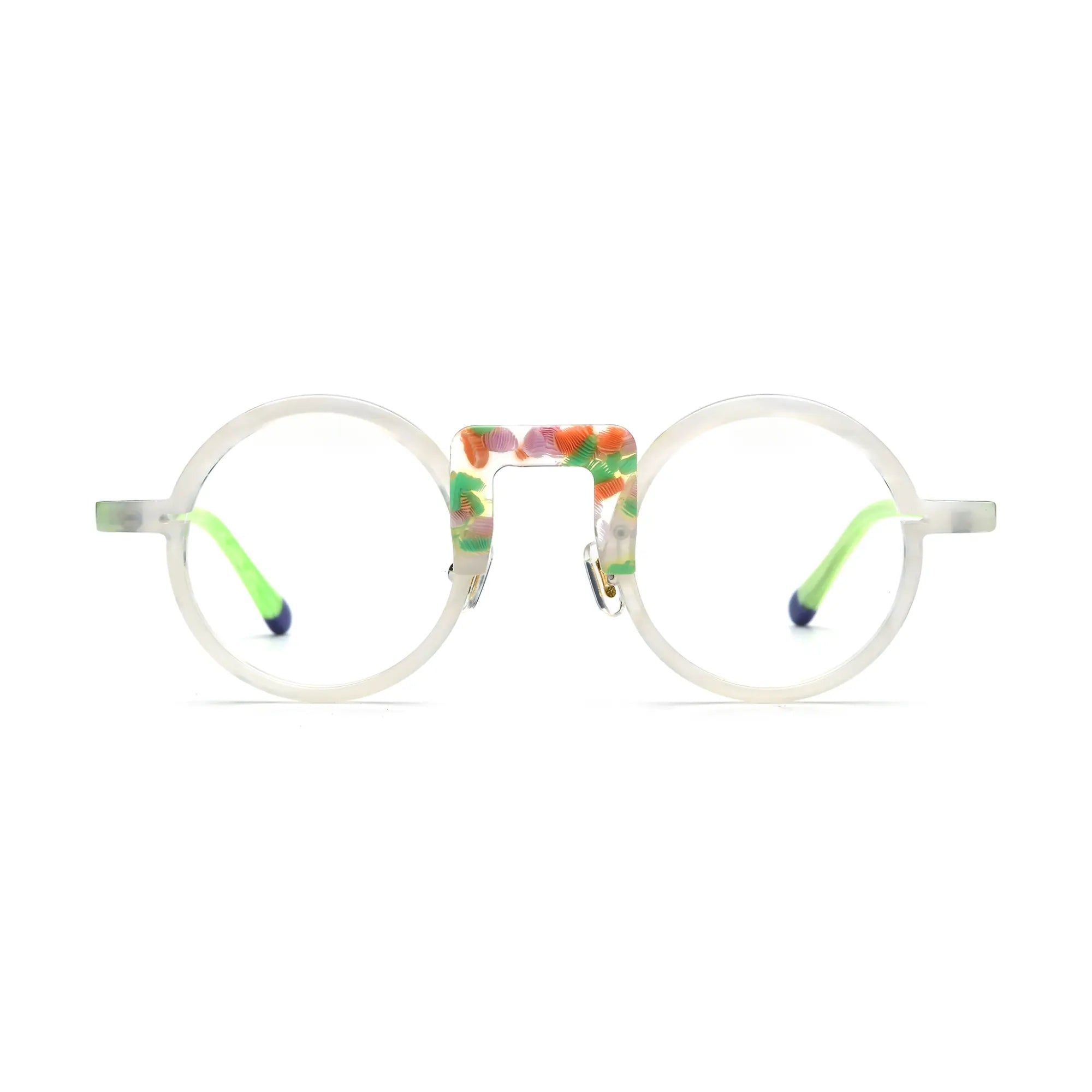 VoyueLens™ Frost Bloom Round Eyeglasses – Front View – SKU VL19382-C4